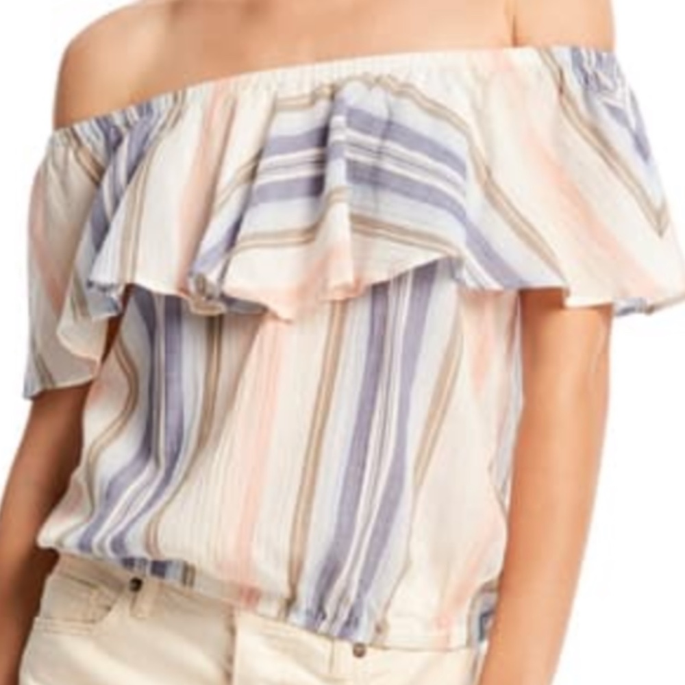 Michael Stars Jordy Multi-Wear Flounced Top, Small